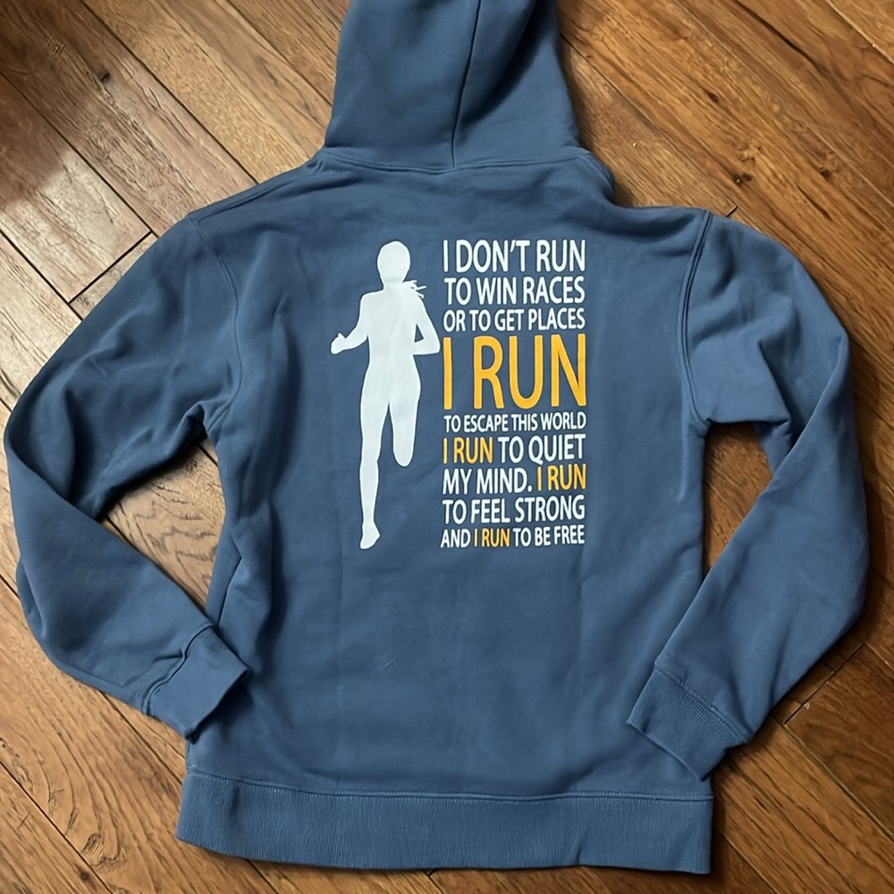 Outrun The dark Blue Graphic Hoodie for women - Picture 3 of 3